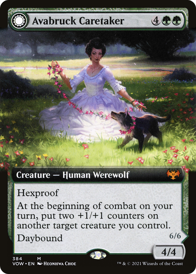 Avabruck Caretaker // Hollowhenge Huntmaster (Extended Art) (384) Foil - Innistrad: Crimson Vow