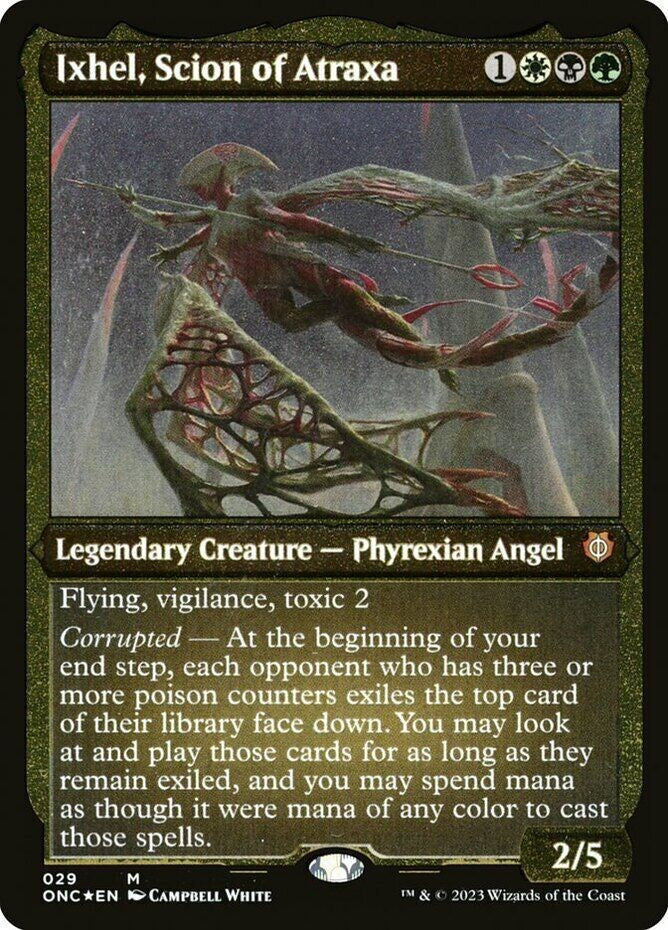 Ixhel, Scion of Atraxa (Display Commander)– Thick Stock (029) Foil - Commander: Phyrexia: All Will Be One