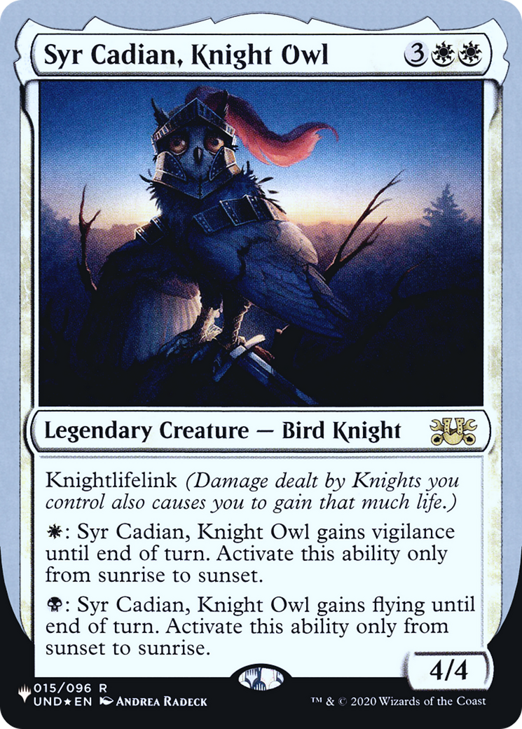 Syr Cadian, Knight Owl (009) Foil - The List (Unfinity Foil Edition)