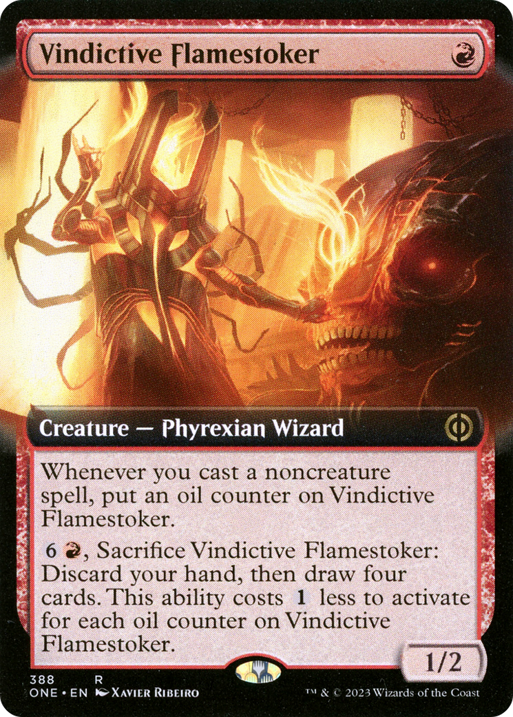 Vindictive Flamestoker (Extended Art) (388) - Phyrexia: All Will Be One