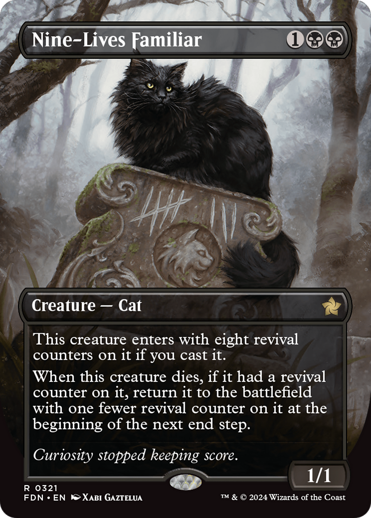 Nine-Lives Familiar (Borderless) (321) Foil - Foundations