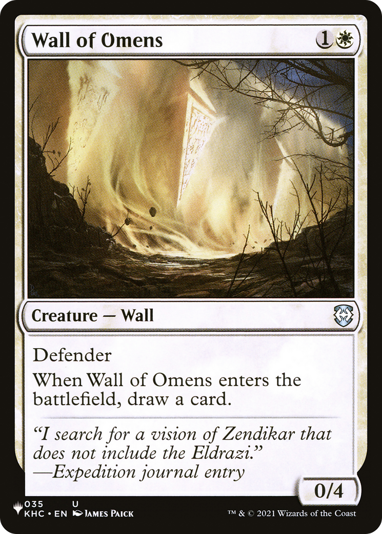 Wall of Omens (KHC-35) - The List