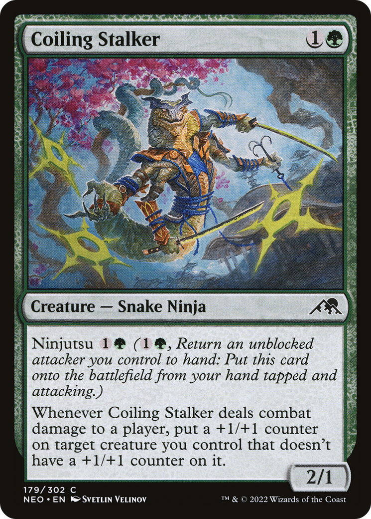 Coiling Stalker (179) Foil - Kamigawa: Neon Dynasty
