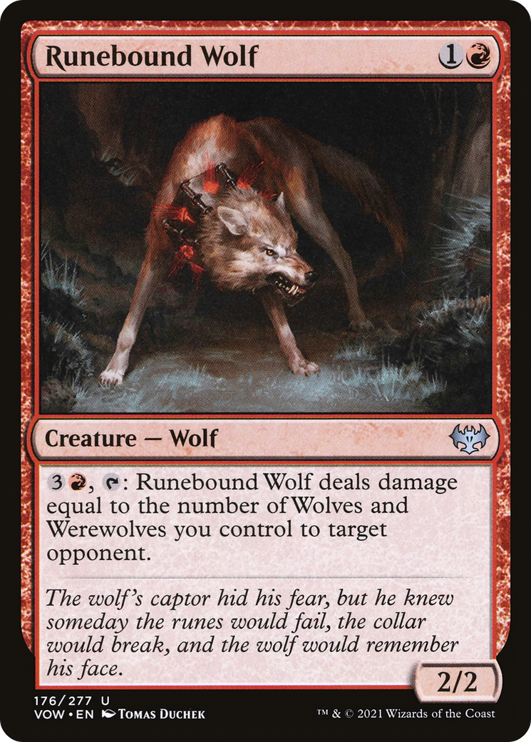 Runebound Wolf (176) Foil - Innistrad: Crimson Vow
