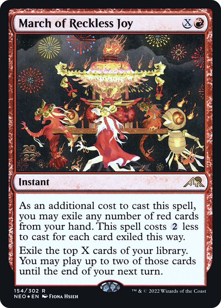 March of Reckless Joy (154s) Foil - Kamigawa: Neon Dynasty Promos