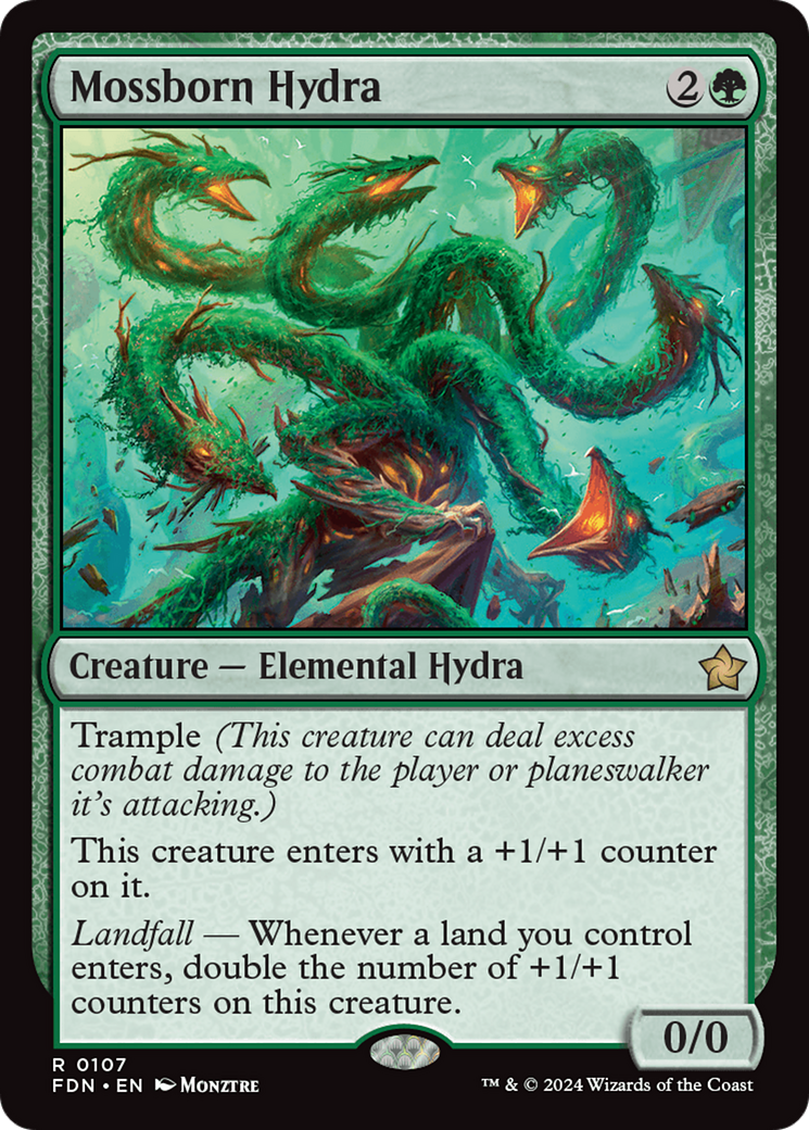 Mossborn Hydra (107) Foil - Foundations