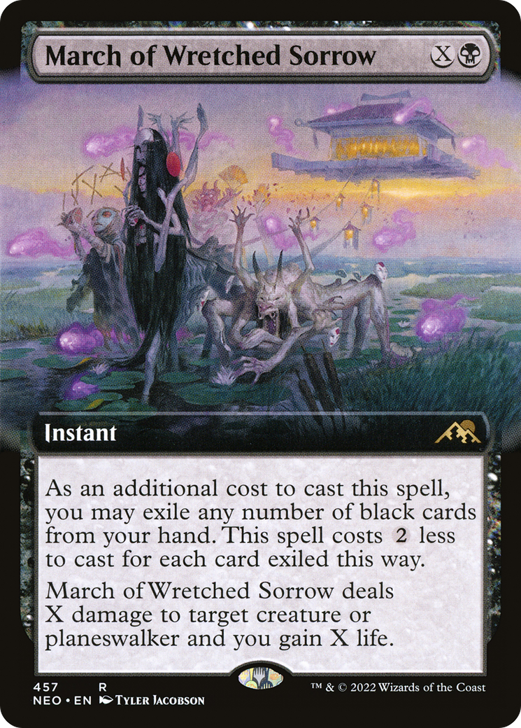 March of Wretched Sorrow (Extended Art) (457) - Kamigawa: Neon Dynasty