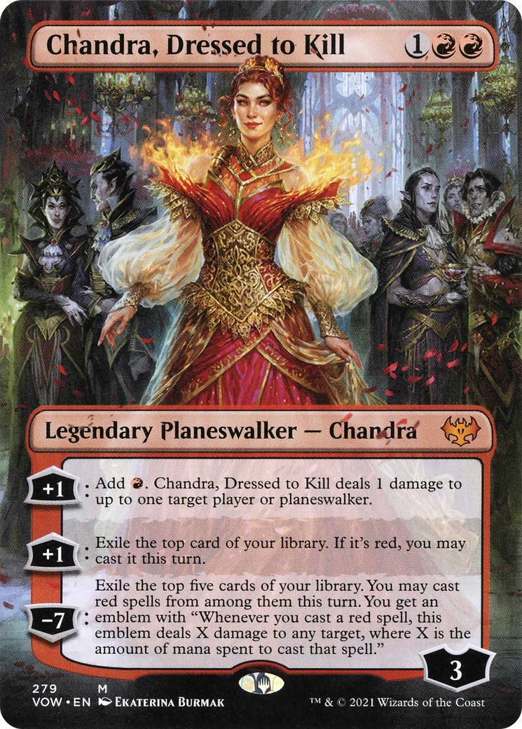 Chandra, Dressed to Kill (Borderless) (279) Foil - Innistrad: Crimson Vow