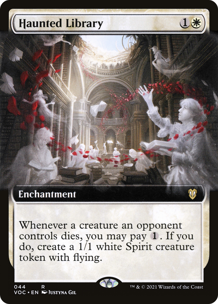 Haunted Library (Extended Art) (044) - Crimson Vow Commander