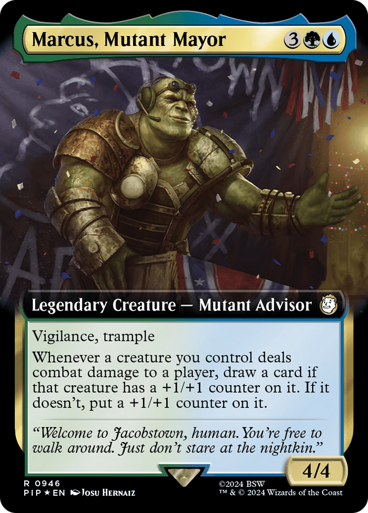 Marcus, Mutant Mayor (Extended Art) (Surge Foil) (Extended Art) (946) Foil - Fallout