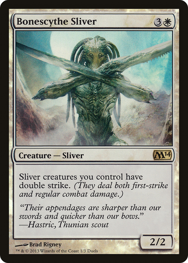 Bonescythe Sliver (001) Foil - Duels of the Planeswalkers 2014 Promos