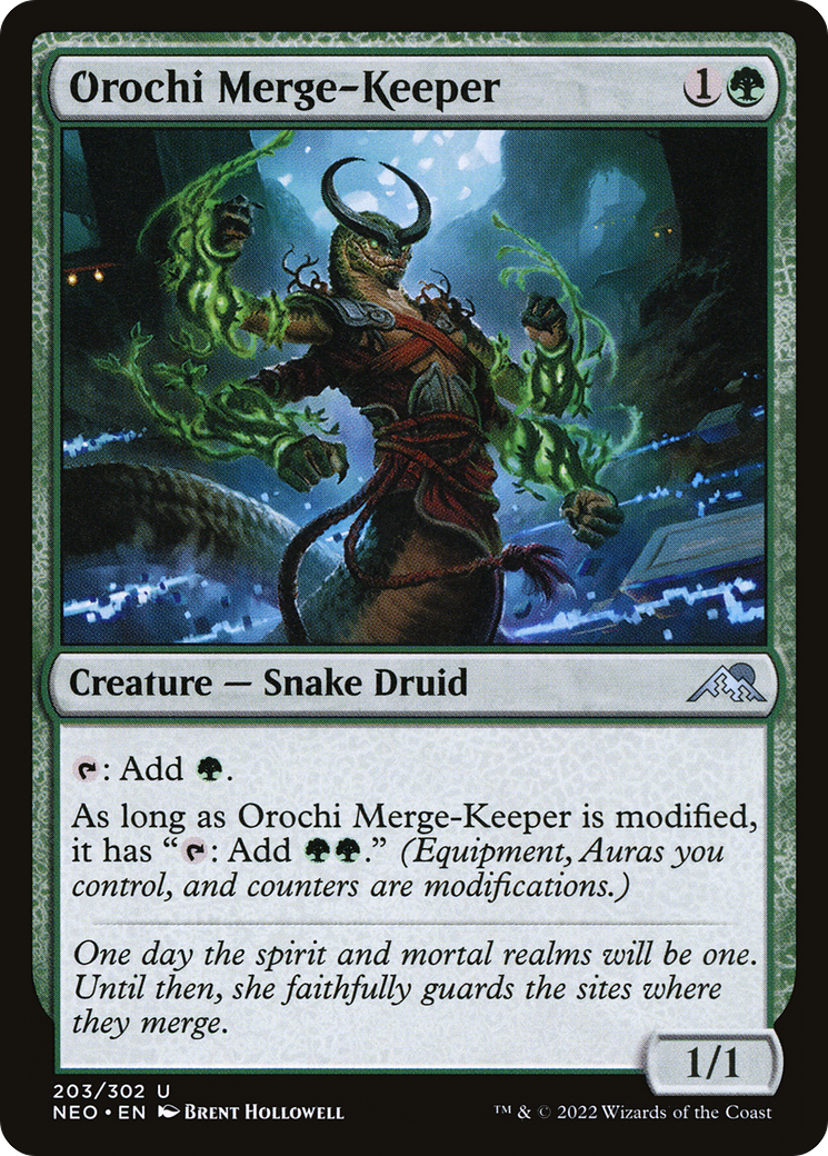 Orochi Merge-Keeper (203) Foil - Kamigawa: Neon Dynasty