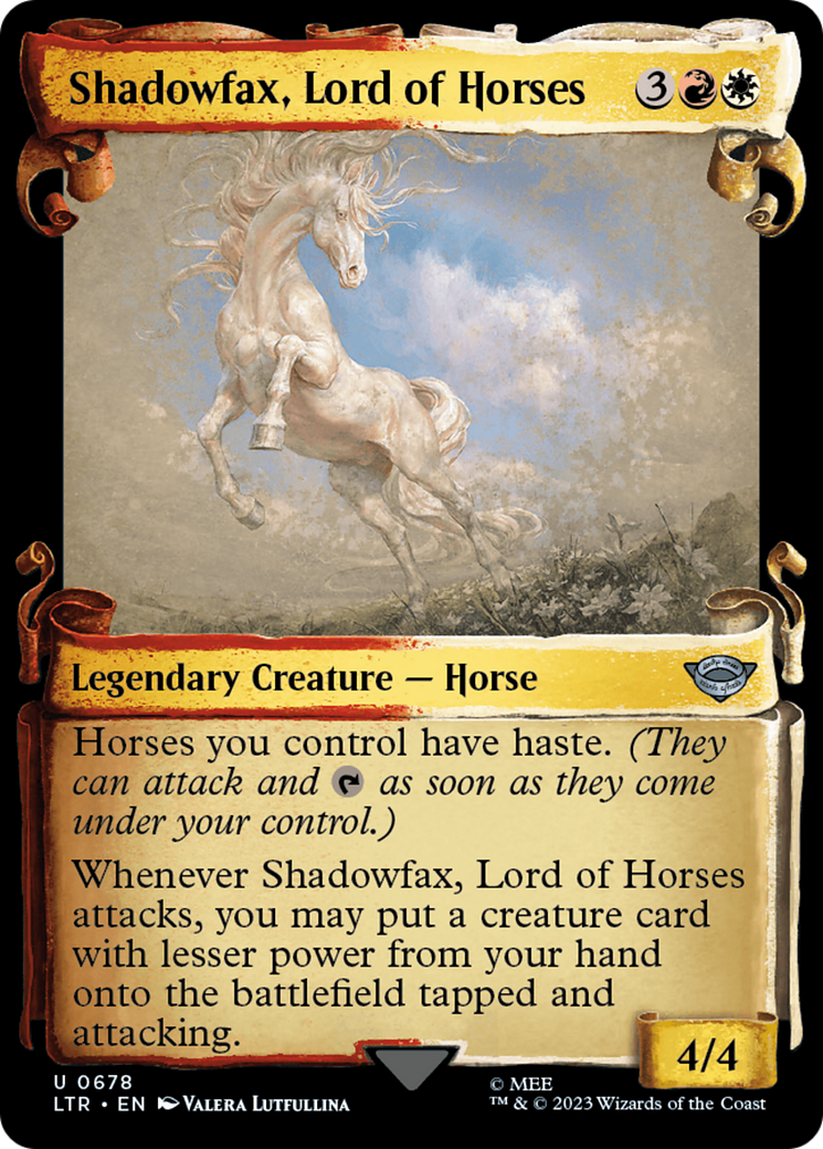 Shadowfax, Lord of Horses (Showcase Scrolls) (Showcase) (678) Foil - The Lord of the Rings: Tales of Middle-earth