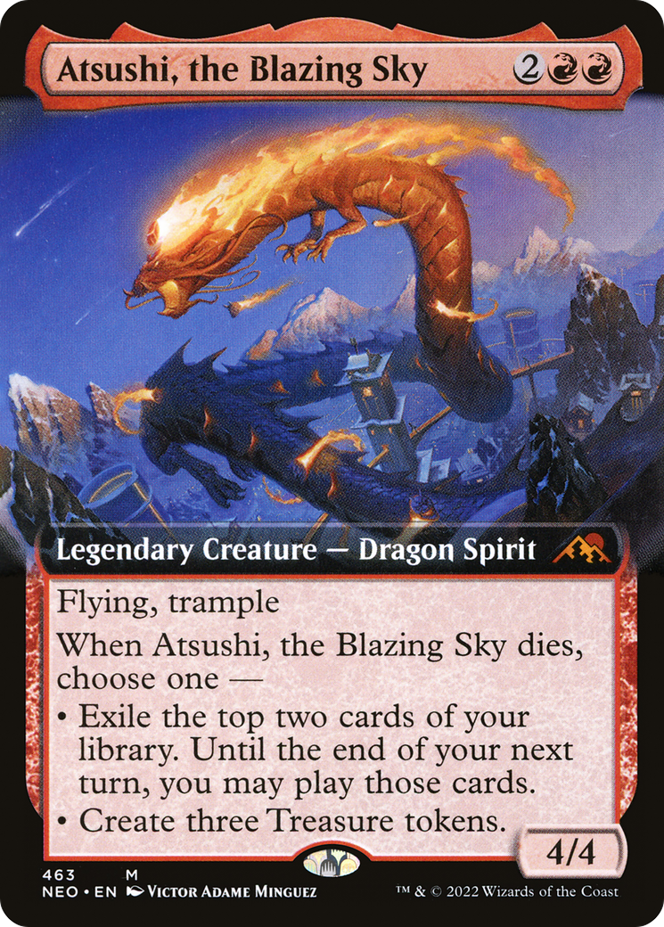 Atsushi, the Blazing Sky (Extended Art) (463) Foil - Kamigawa: Neon Dynasty