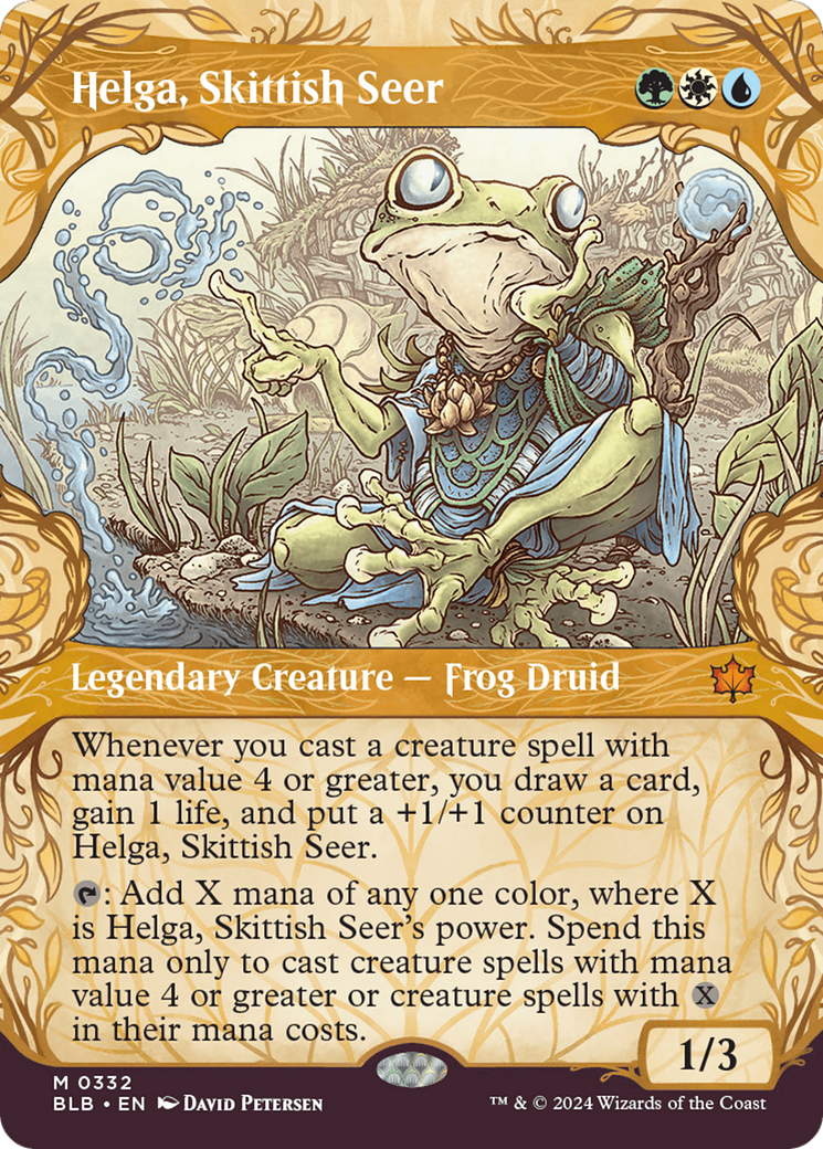 Helga, Skittish Seer (Showcase) (332) Foil - Bloomburrow