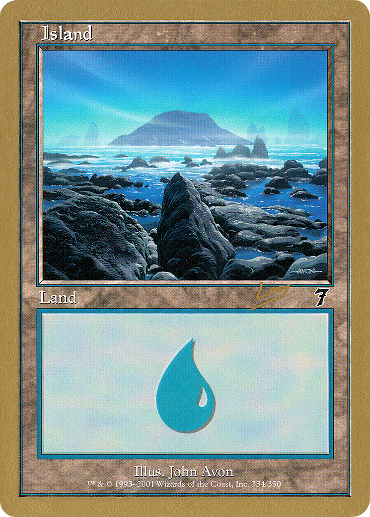 Island (334) - 2002 Raphael Levy (7ED) (Retro) - World Championship Decks 2002