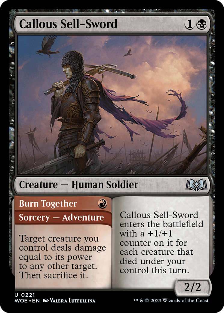 Callous Sell-Sword // Burn Together (221) - Wilds of Eldraine