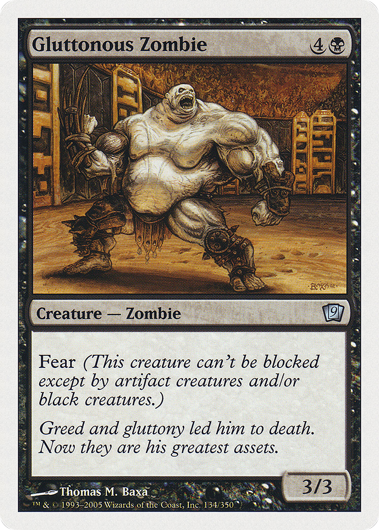 Gluttonous Zombie (134) Foil - Ninth Edition