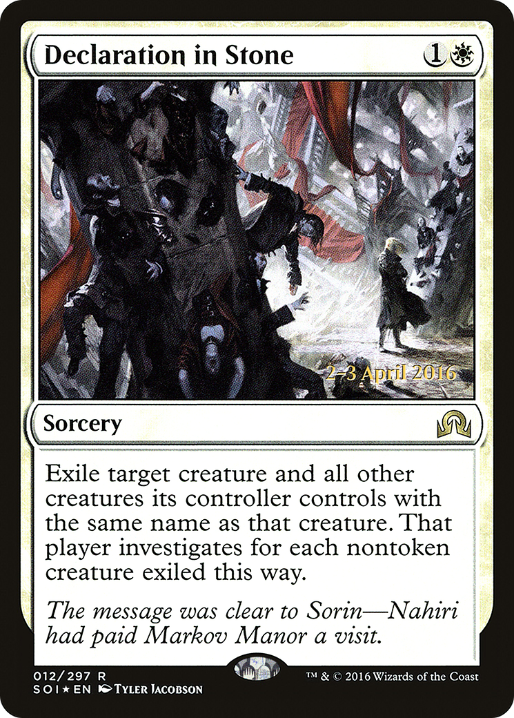 Declaration in Stone (12s) Foil - Shadows over Innistrad Promos
