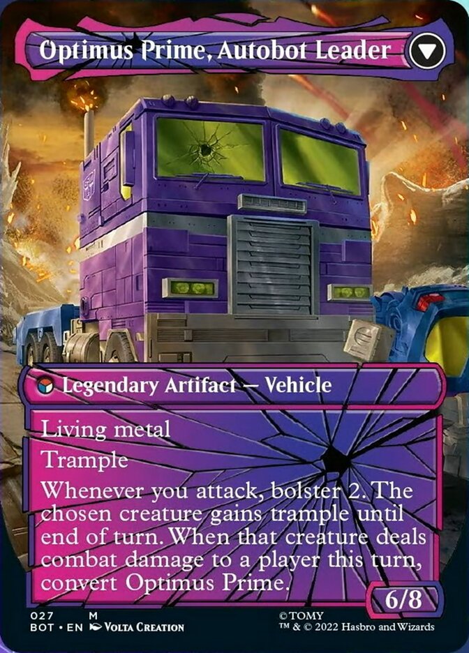 Optimus Prime, Hero // Optimus Prime, Autobot Leader (Shattered Glass) (027) Foil - Transformers