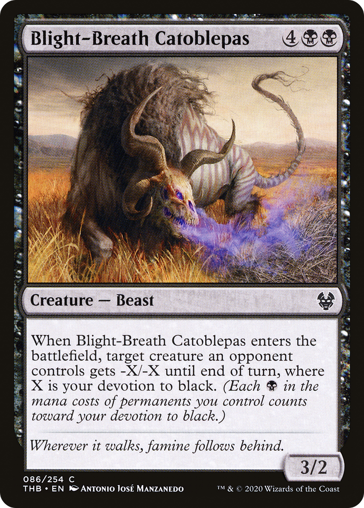 Blight-Breath Catoblepas (086) Foil - Theros Beyond Death