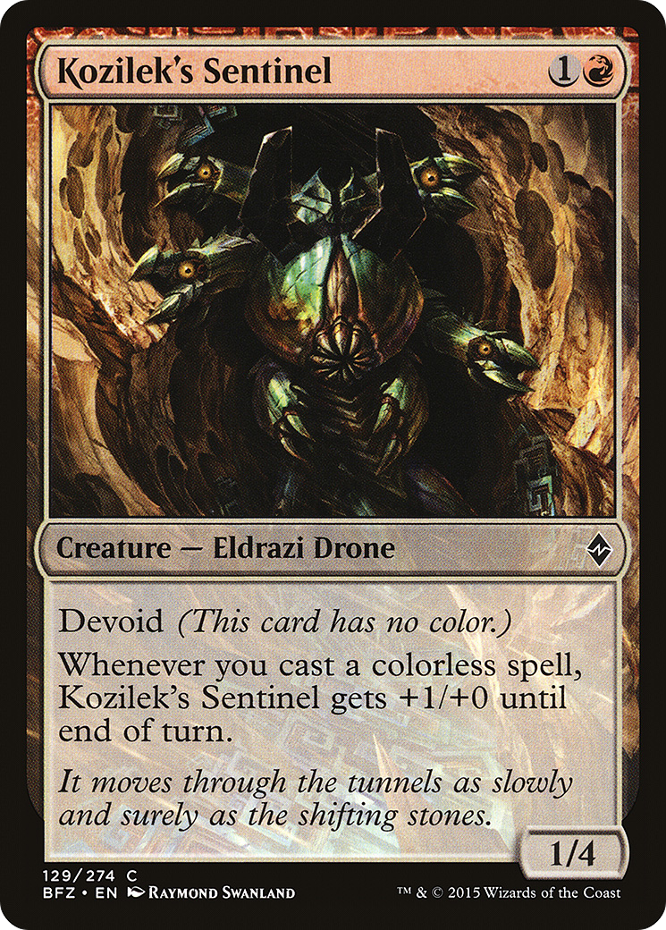 Kozilek's Sentinel (129) Foil - Battle for Zendikar