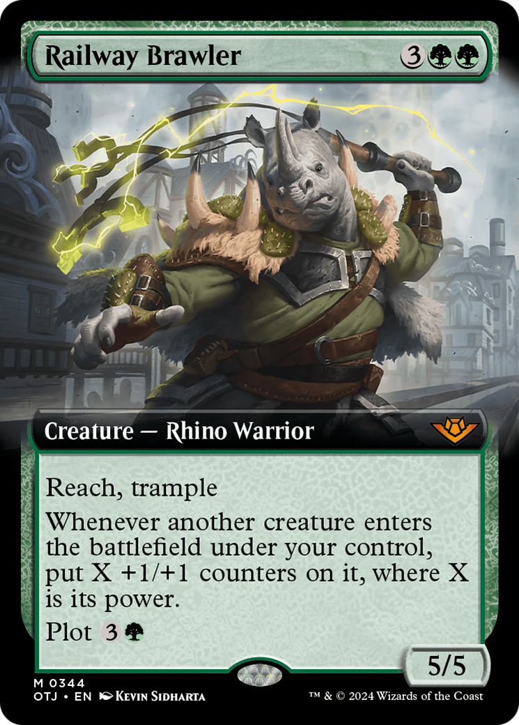 Railway Brawler (Extended Art) (344) Foil - Outlaws of Thunder Junction