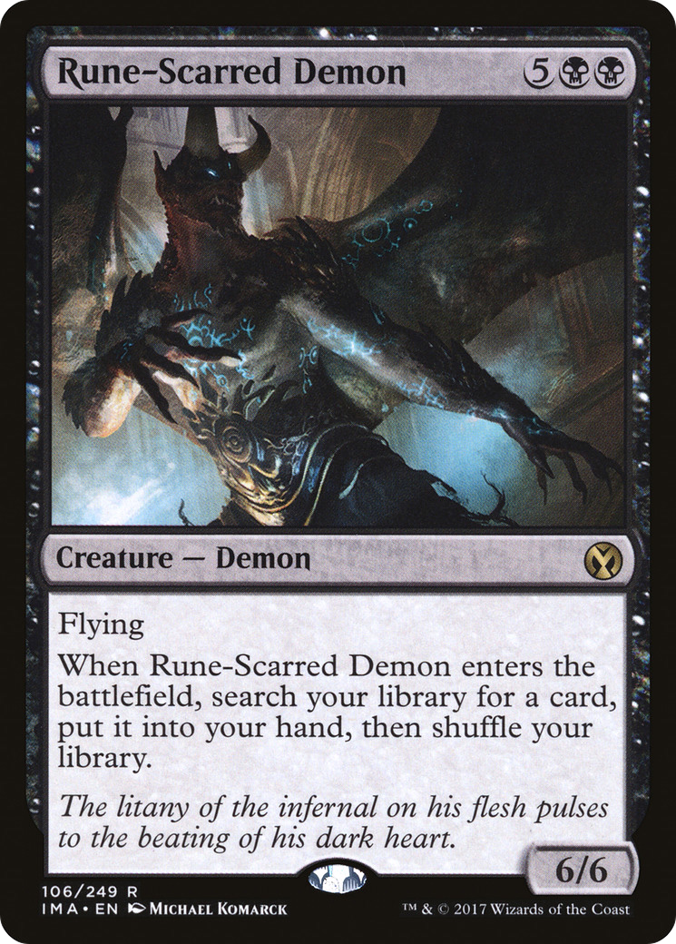 Rune-Scarred Demon (106) Foil - Iconic Masters