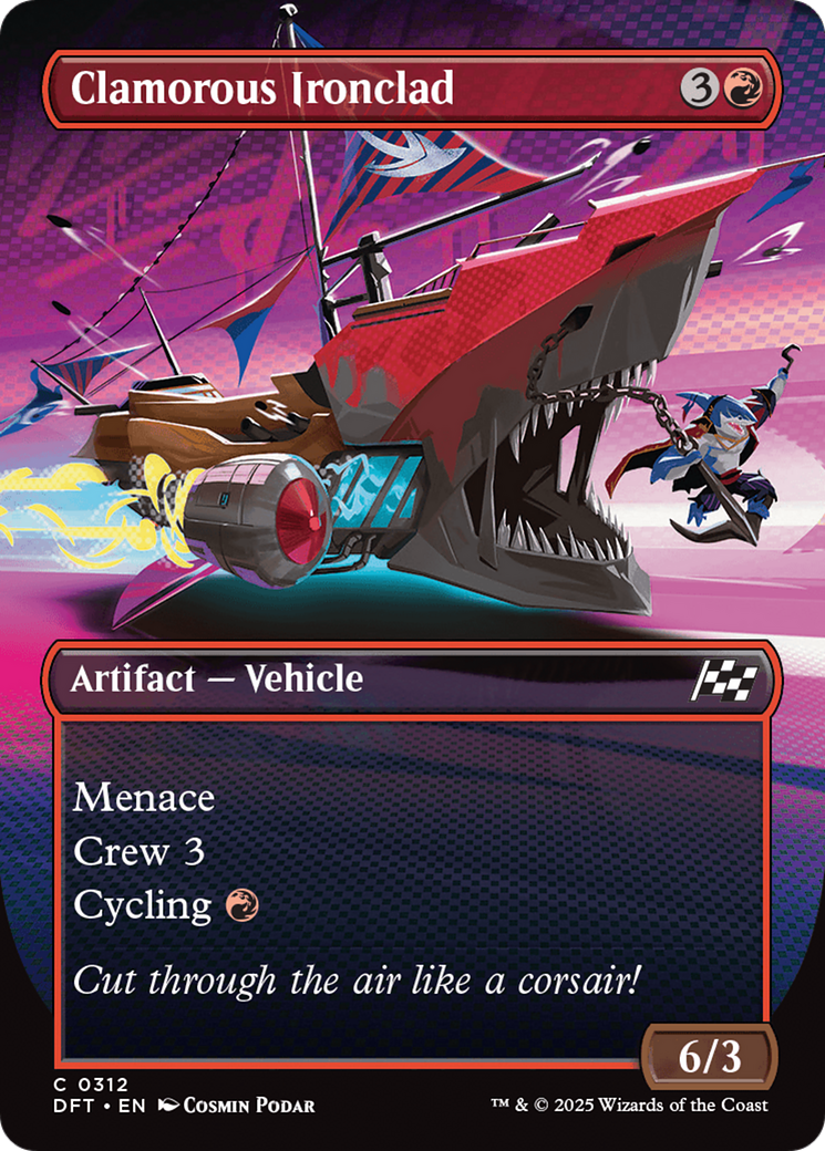 Clamorous Ironclad (Borderless) Foil (312) - Aetherdrift