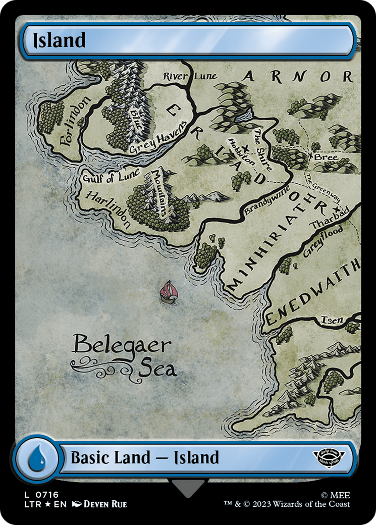 Island (Surge Foil) (716) Foil - The Lord of the Rings: Tales of Middle-earth