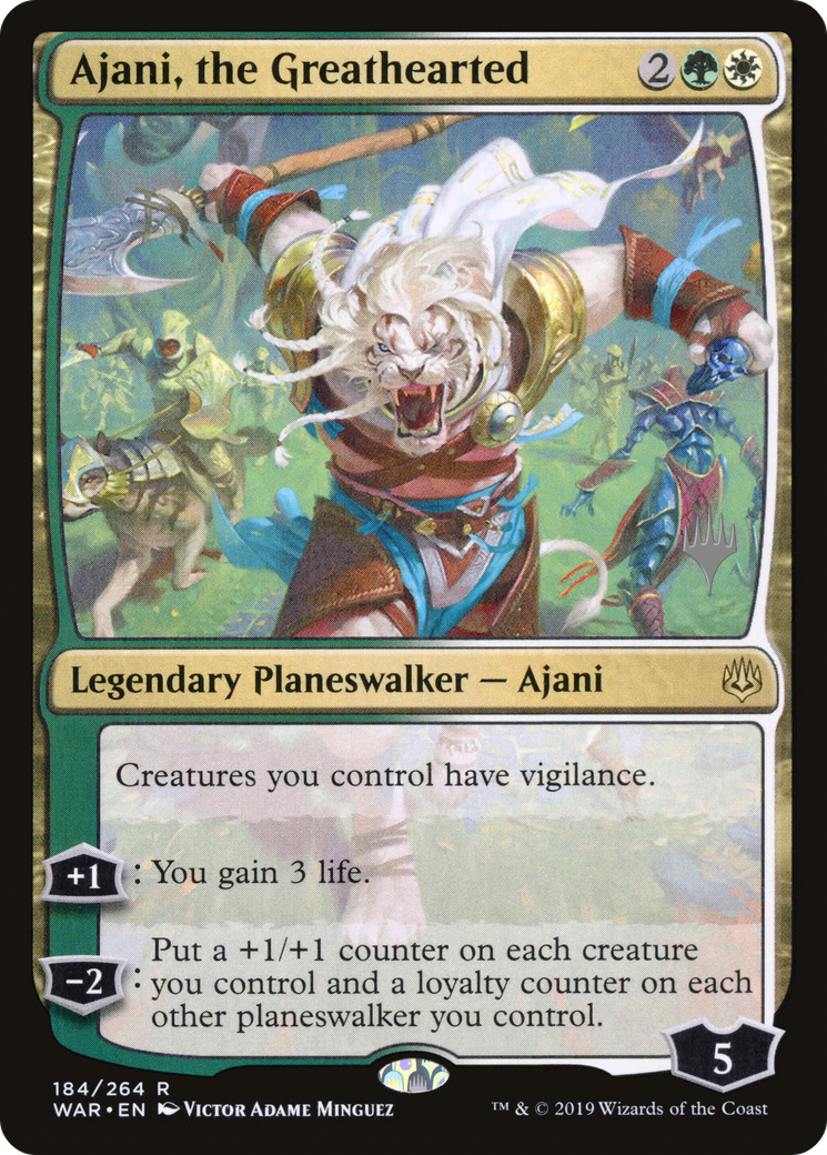 Ajani, the Greathearted (184p) - War of the Spark Promos