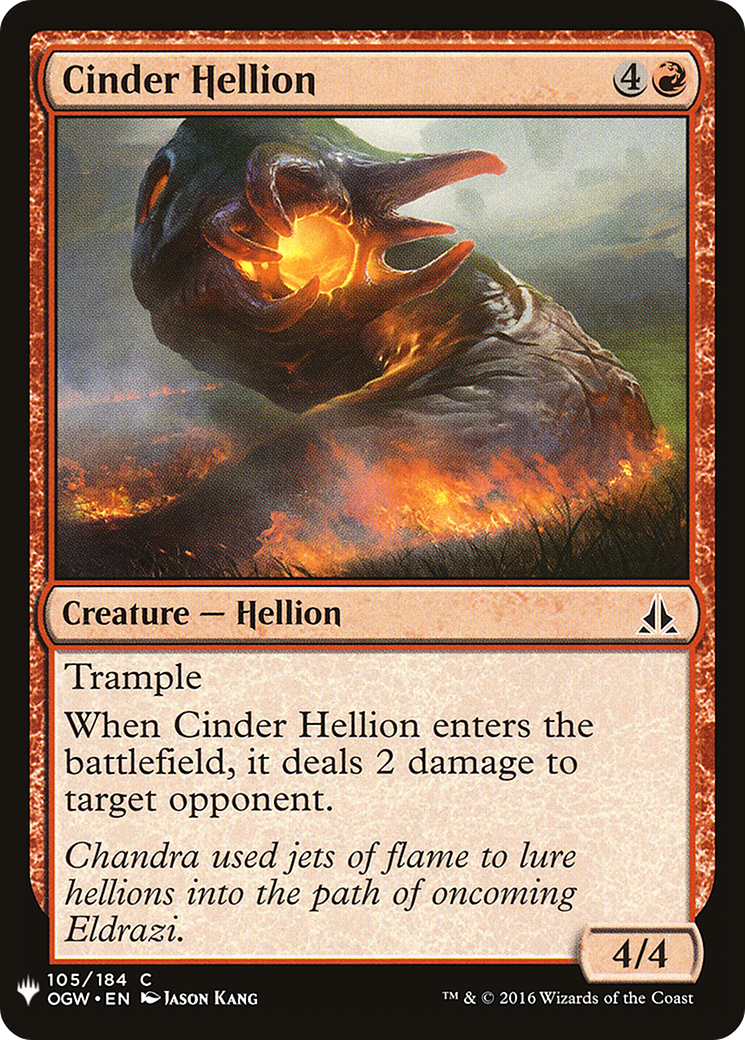 Cinder Hellion (OGW-105) - The List