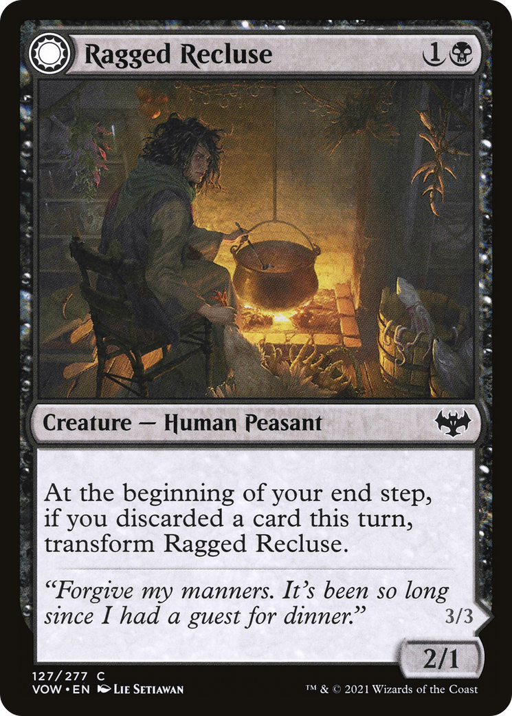 Ragged Recluse // Odious Witch (127) Foil - Innistrad: Crimson Vow