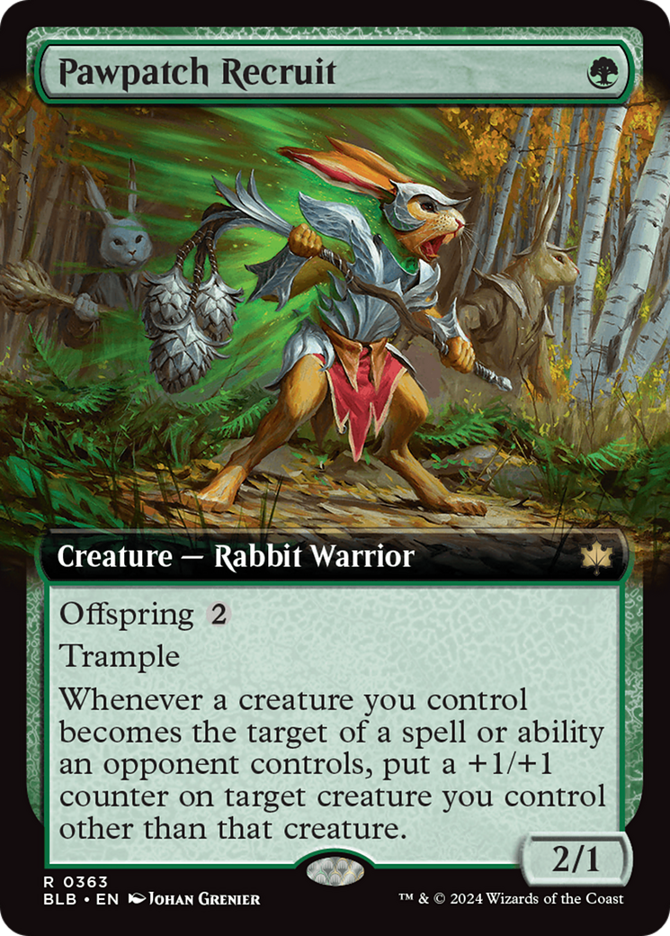 Pawpatch Recruit (Extended Art) (363) Foil - Bloomburrow