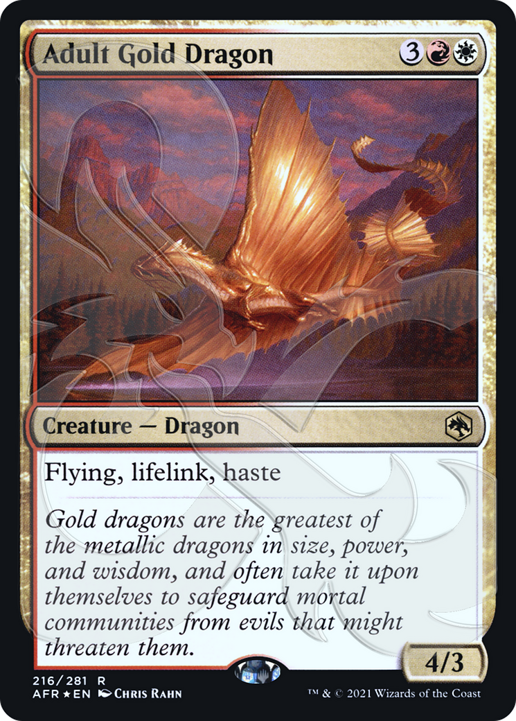 Adult Gold Dragon (216) Foil - Adventures in the Forgotten Realms Promos