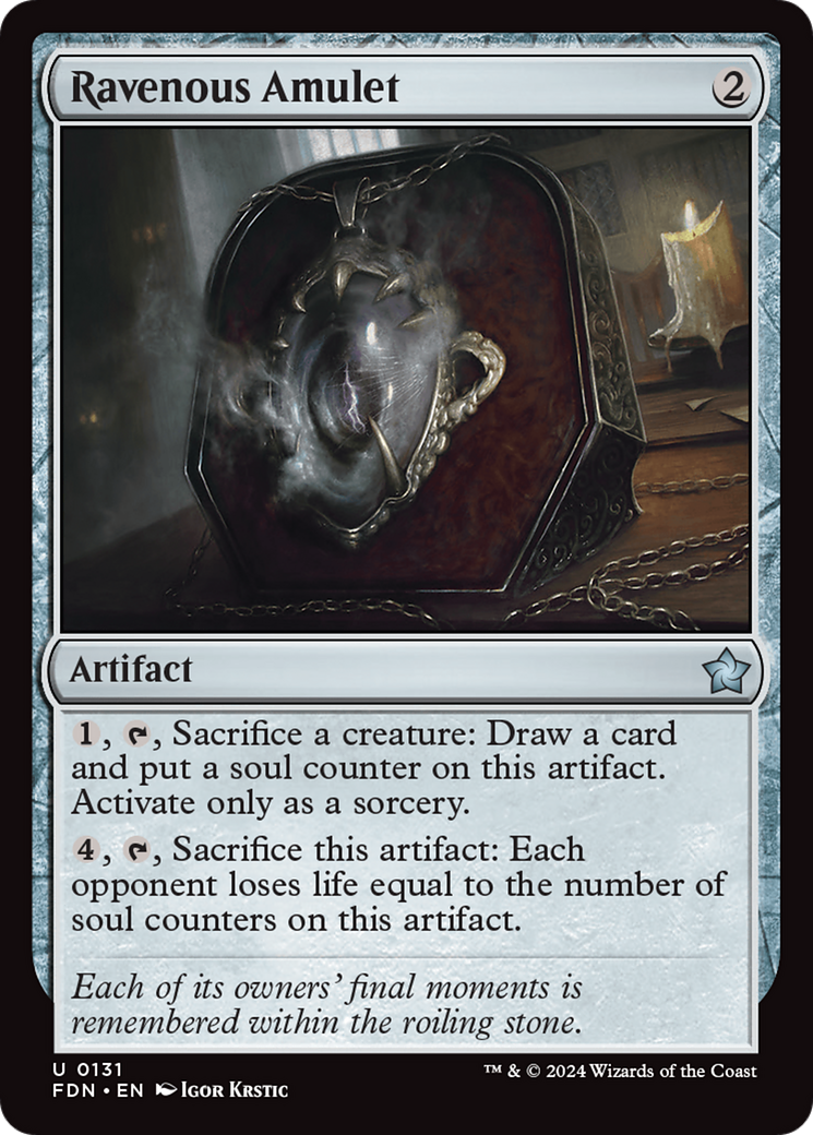 Ravenous Amulet (131) Foil - Foundations