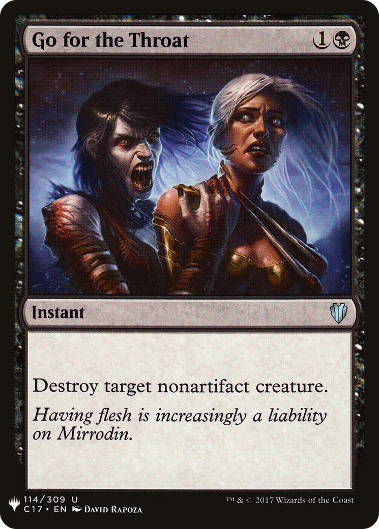 Go for the Throat (C17-114) - The List