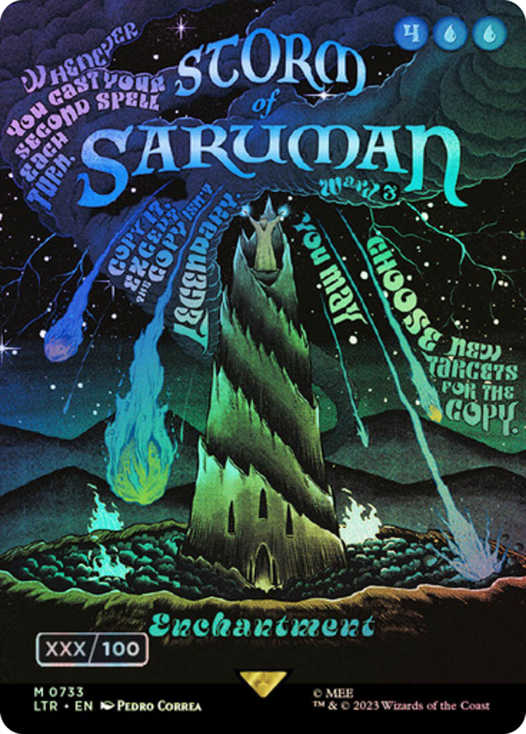 Storm of Saruman (Borderless Poster) (Serial Numbered) (733) Foil - The Lord of the Rings: Tales of Middle-earth