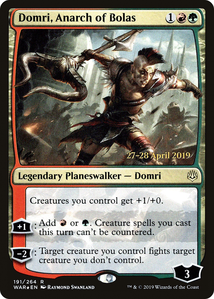 Domri, Anarch of Bolas (191s) Foil - War of the Spark Promos