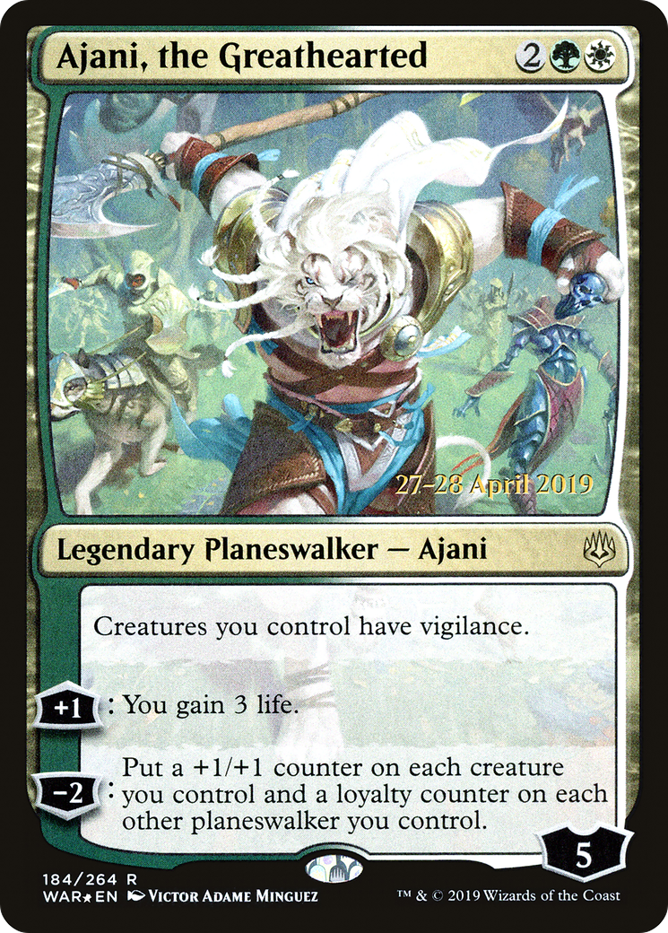 Ajani, the Greathearted (184s) Foil - War of the Spark Promos