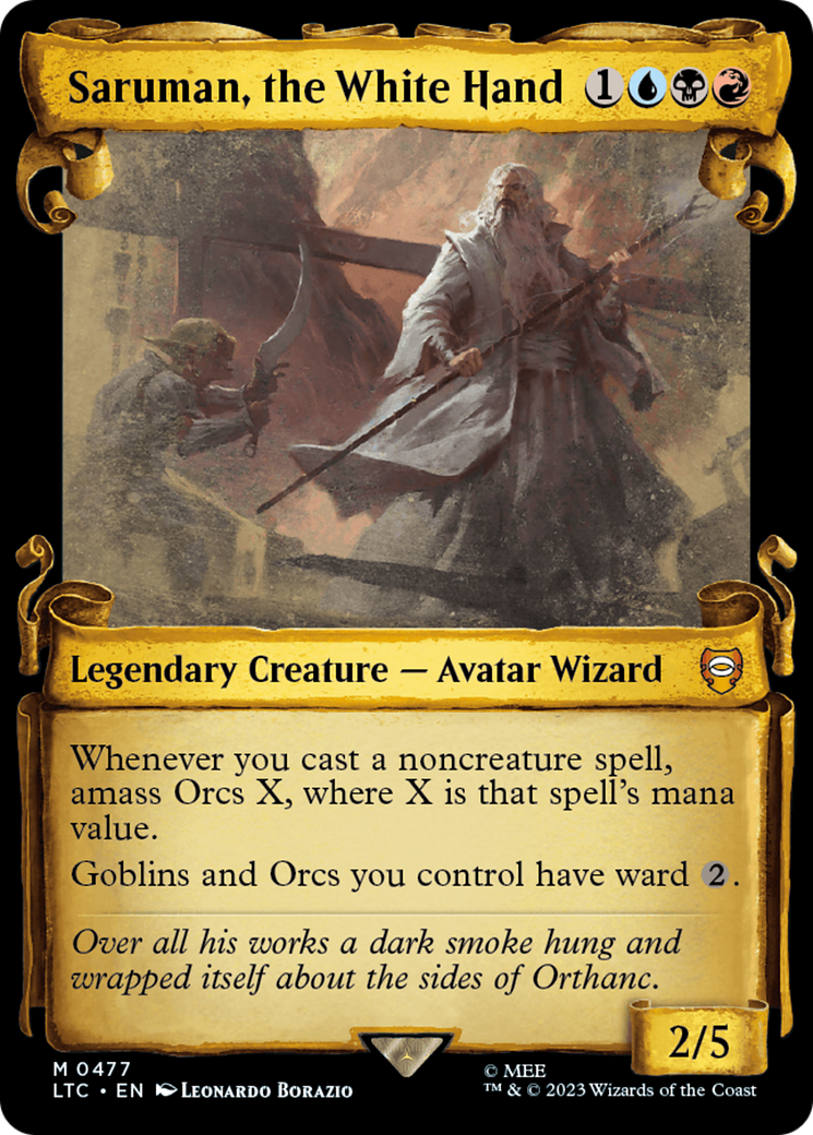 Saruman, the White Hand (Showcase Scrolls) (Showcase) (477) Foil - Tales of Middle-earth Commander