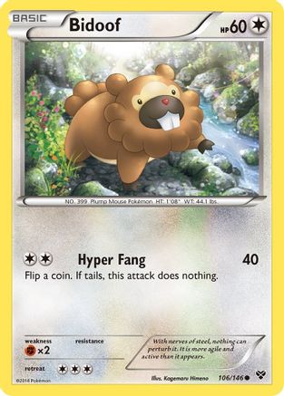 Bidoof (106) Reverse Holofoil - XY Base Set