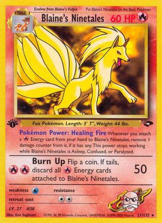 Blaine's Ninetales (21) (1st Edition) - Gym Challenge