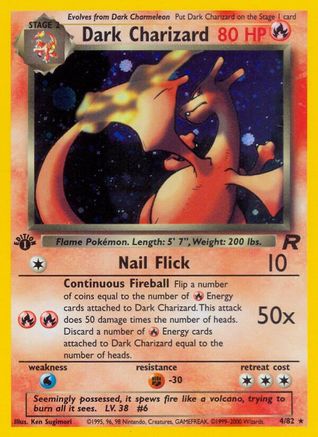 Dark Charizard (4) (1st Edition) Holofoil - Team Rocket