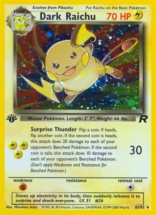 Dark Raichu (83) (1st Edition) Holofoil - Team Rocket