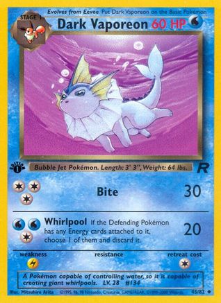 Dark Vaporeon (45) (1st Edition) - Team Rocket