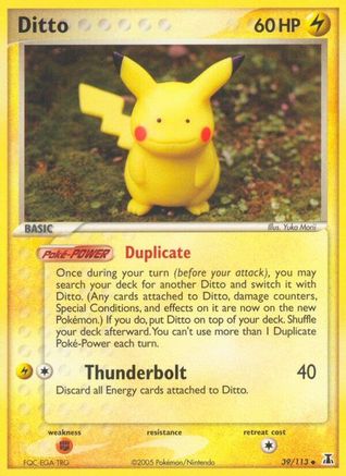 Ditto - 039/113 (Pikachu) (39) Reverse Holofoil - Delta Species