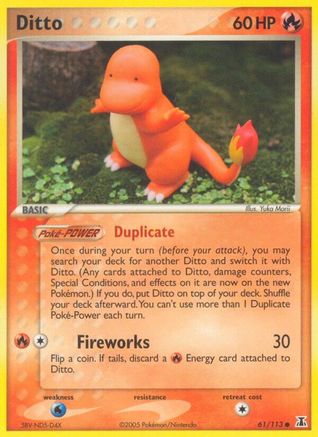Ditto - 61/113 (Charmander) (61) Reverse Holofoil - Delta Species