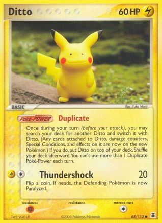 Ditto - 63/113 (Pikachu) (63) Reverse Holofoil - Delta Species