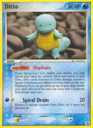 Ditto - 64/113 (Squirtle) (64) Reverse Holofoil - Delta Species